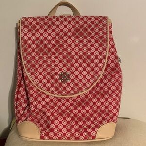 Elegant Red Patterned Backpack